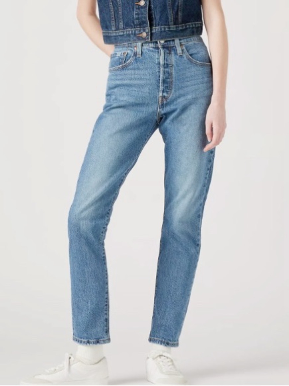 Levi's 501 Skinny Jeans Size 26 x 28 Classic High Rise Denim Jeans Light Wash